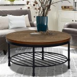 Round Coffee Table With Iron Legs