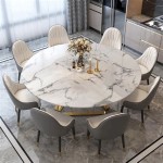 Round White Marble Dining Table